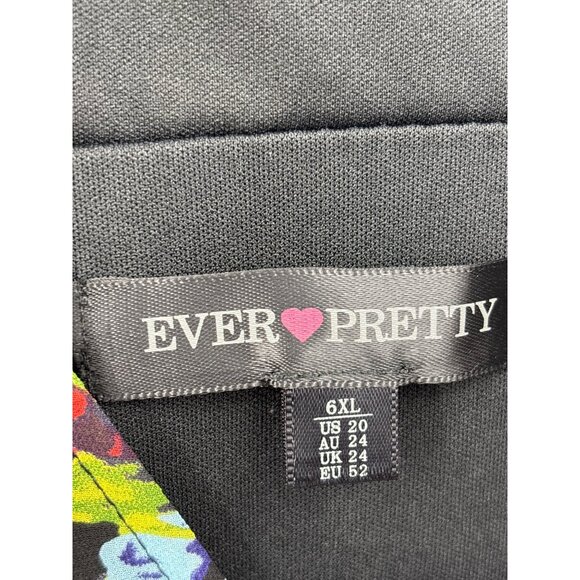 Ever Pretty Floral V-Neck Chiffon Formal Party Dress Black Multi Sz 20 Plus NEW - Picture 9 of 9